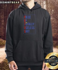 Donald Trump hair hoodie featuring a humorous design, perfect for fans of quirky fashion and political satire.