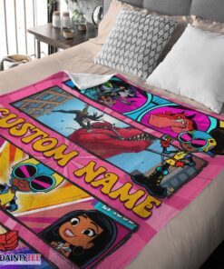 Top Prehistoric Adventure Girl Warrior Blanket Customize Blanket - Image 3