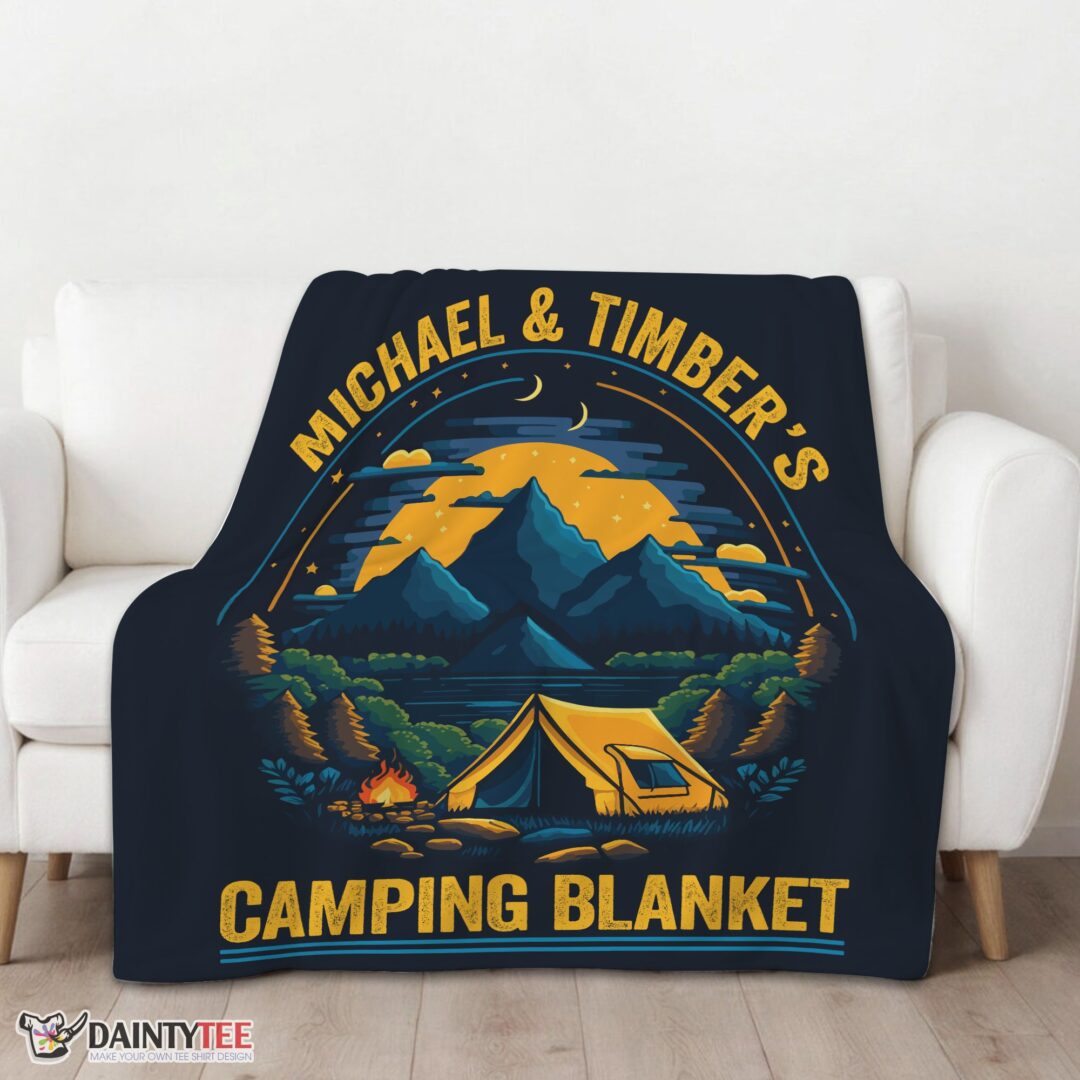 top-pretty-vintage-camping-blanket-fleece-customized-blanket-mk-01 Top Pretty Vintage Camping Blanket Fleece Customized Blanket - Image 3