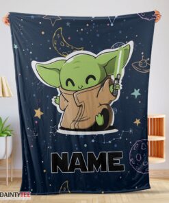 Top Star Wars Baby Yoda Astronomy Blanket Fleece Customized Blanket