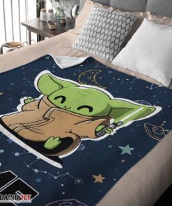 Top Star Wars Baby Yoda Astronomy Blanket Fleece Customized Blanket - Image 4