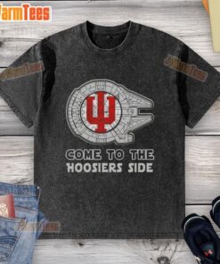 Top Star Wars Come to the Indiana Hoosiers Side Washed T-Shirt featuring a stylish design for fans of both franchises.