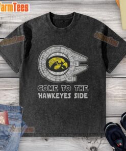 Top Star Wars Iowa Hawkeyes side washed t-shirt featuring vibrant graphics, perfect for fans and casual wear.