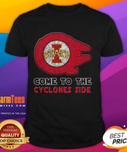 Top Star Wars Come To The Iowa State Cyclones Side T-Shirt featuring unique designs for fans of both franchises.