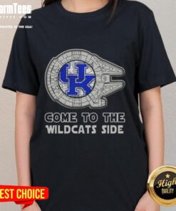 Top Star Wars Come to the Kentucky Wildcats Side Ladies Tee featuring a stylish design for fans of both franchises.