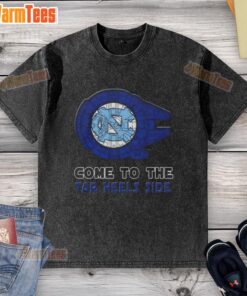 Top Star Wars Come To The North Carolina Tar Heels Side Washed T-Shirt featuring a vibrant design and comfortable fit.