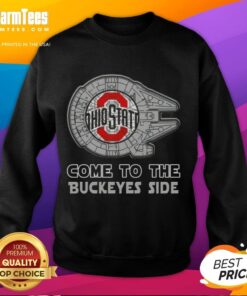 Ohio State Buckeyes side sweatshirt featuring a vibrant Star Wars design, perfect for fans and cozy wear.