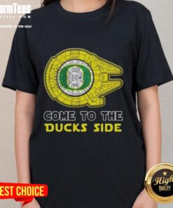 Top Star Wars Come to the Oregon Ducks Side Ladies Tee featuring a stylish design for fans and a perfect game day outfit.