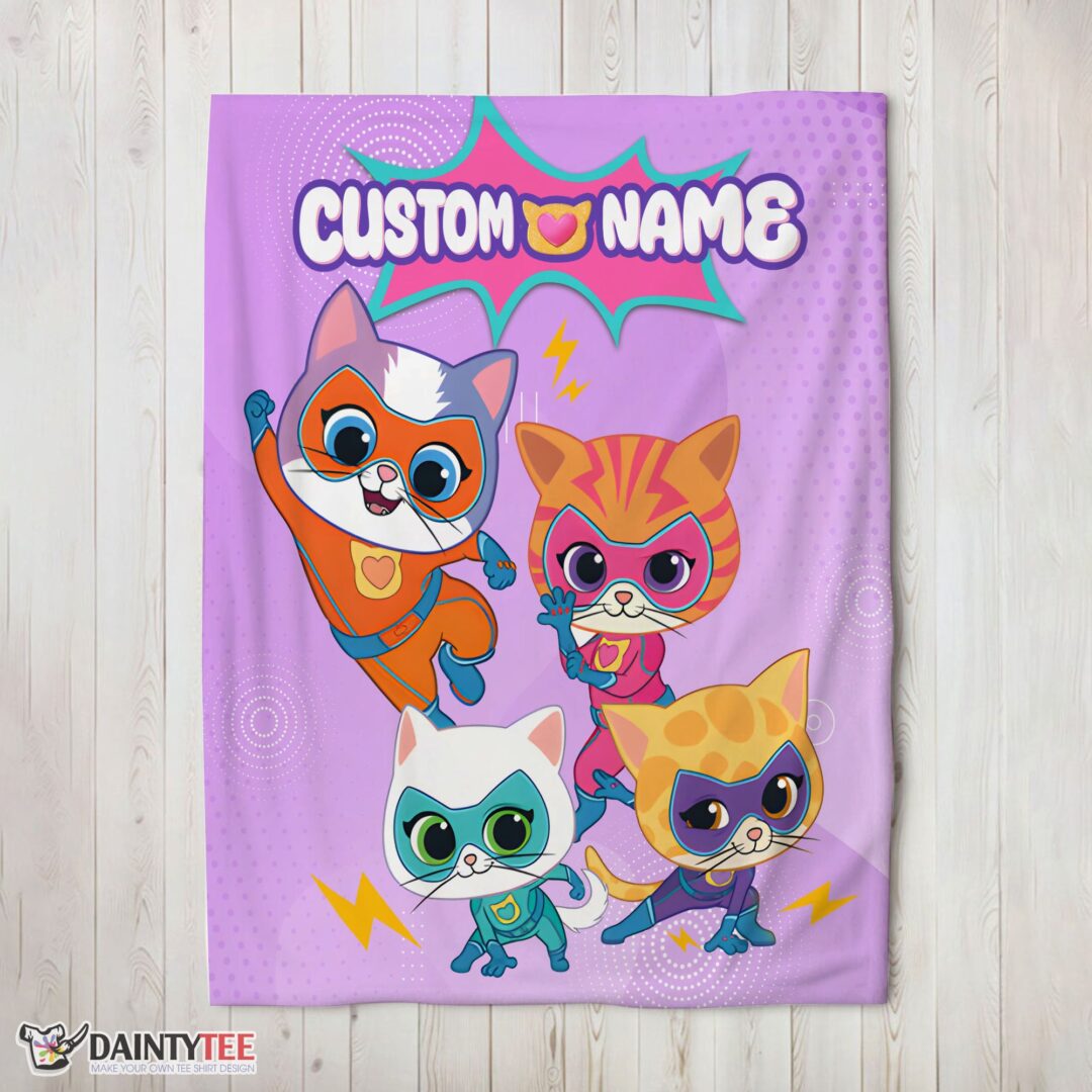 top-super-kitties-assemble-feline-heroes-in-action-blanket-fleece-customized-blanket-mk-02 Top Super Kitties Assemble Feline Heroes In Action Blanket Fleece Customized Blanket