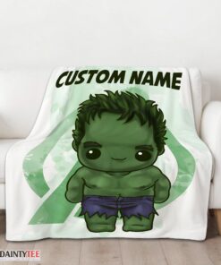 Top Superhero Marvel Avenger Chibi Hulk Blanket Fleece Customized Blanket - Image 3