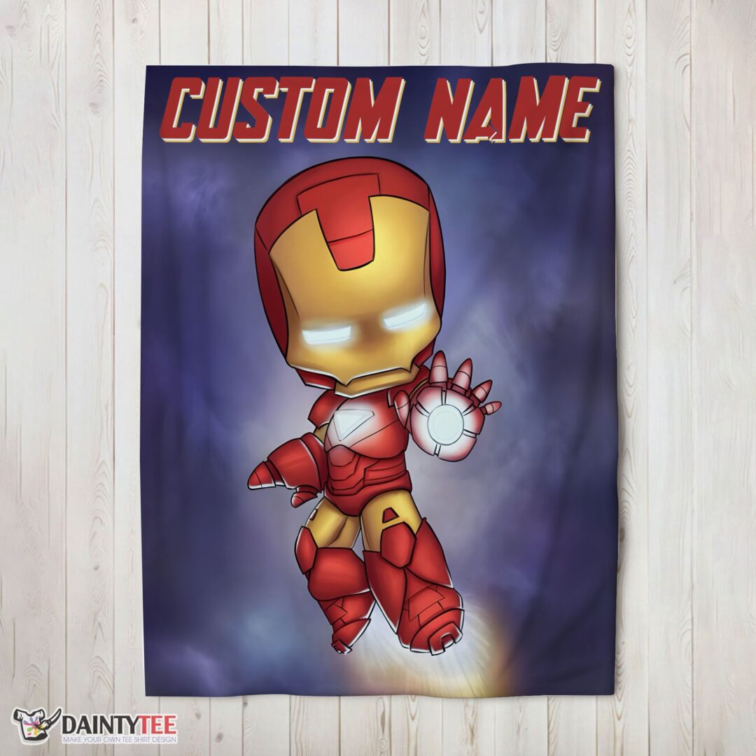 top-superhero-marvel-avenger-chibi-iron-man-blanket-fleece-customized-blanket-mk-02 Top Superhero Marvel Avenger Chibi Iron Man Blanket Fleece Customized Blanket