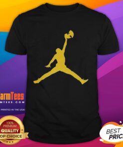 Alt Text: Top The Golden Wutang Clan Forever Jumpman Logo Parody T-Shirt featuring a unique design blending iconic logos.