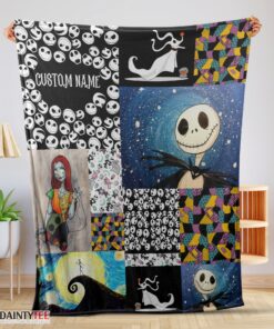 Top The Nightmare Before Christmas Jack Skellington Sally Zero Halloween Customized Blanket