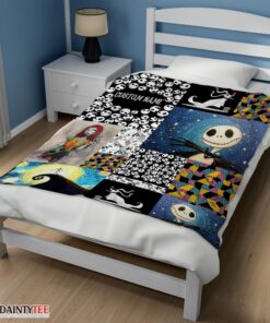 Top The Nightmare Before Christmas Jack Skellington Sally Zero Halloween Customized Blanket - Image 3