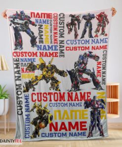 Top Transformers Optimus Prime & Bumblebee Blanket Fleece Customized Blanket