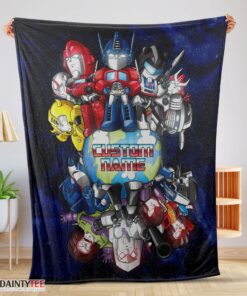 Top Transformers Team Chibi Cute Fleece Blanket Customize Blanket