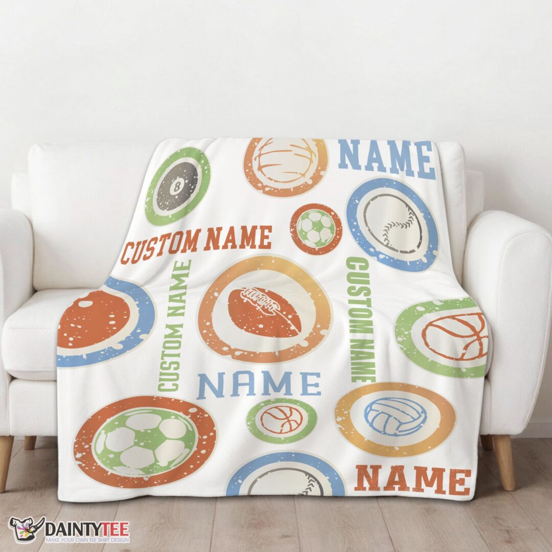 top-types-of-sports-balls-blanket-fleece-customized-blanket-mk-01-1 Top Types Of Sports Balls Blanket Fleece Customized Blanket - Image 3