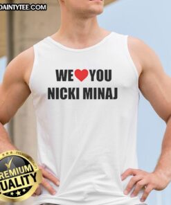 Stylish 'We Love You Nicki Minaj' tank top design featuring vibrant colors, perfect for fans of Nicki Minaj.