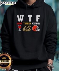 Alt Text: Cozy Top Wine Turkey Cleveland Browns Football Thanksgiving hoodie featuring festive designs for holiday fans.