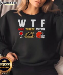 Alt Text: Cozy Top Wine Cleveland Browns Thanksgiving sweatshirt for football fans, perfect for holiday celebrations.