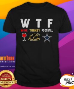 Top Wine Turkey Dallas Cowboys Football Thanksgiving T-Shirt featuring festive design for holiday celebrations.