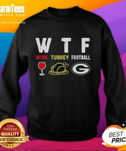 Cozy Top Wine Turkey Green Bay Packers Football Thanksgiving Sweatshirt, perfect for holiday celebrations and game day.