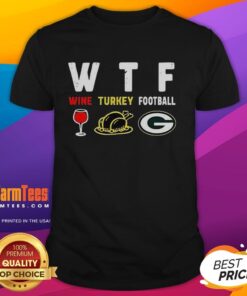 Top Wine Turkey Green Bay Packers Football Thanksgiving T-Shirt featuring festive design for football fans.