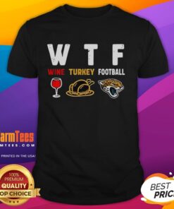 Top Wine Turkey Jacksonville Jaguars Football Thanksgiving T-Shirt featuring festive design for Jaguars fans.