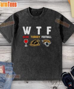Top Wine Jacksonville Jaguars Thanksgiving T-Shirt featuring a stylish design for football fans celebrating the holiday.