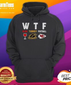 Cozy Thanksgiving hoodie featuring Kansas City Chiefs logo, perfect for wine lovers and football fans celebrating Turkey Day.