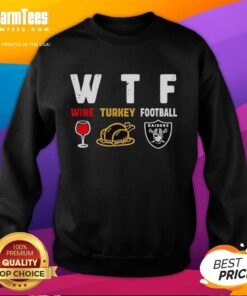 Cozy Top Wine Thanksgiving sweatshirt featuring Las Vegas Raiders football design, perfect for holiday gatherings.