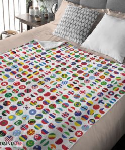 Top World Flags International Flags Collage Blanket Fleece Blanket - Image 4