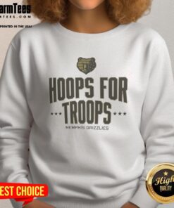 Awesome Hoops For Troops Memphis Grizzlies basketball sweatshirt featuring team colors and logo, perfect for fans.