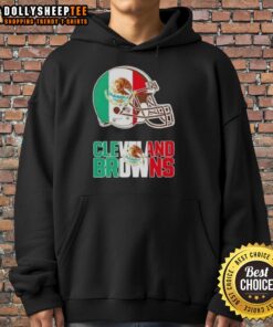 Good Cleveland Browns football hoodie featuring a Mexican flag logo, perfect for fans celebrating both cultures.
