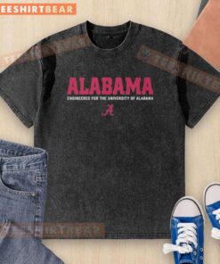 Official Kalen DeBoer Alabama Engineered T-Shirt featuring University of Alabama logo in a stylish washed design.