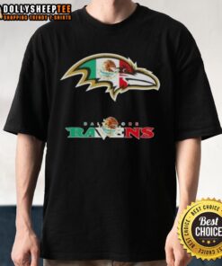 Good Baltimore Ravens Football X Mexican Flag Logo T-Shirt featuring vibrant graphics for sports fans and pride.