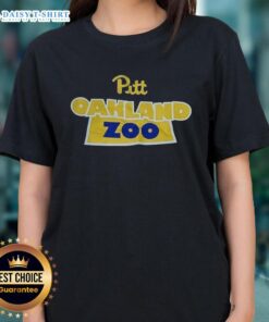 Alt Text: Awesome Pittsburgh Panthers Oakland Zoo ladies tee featuring vibrant colors and stylish design for fans.