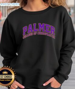 Awesome Palmer College of Chiropractic sweatshirt in navy blue, featuring the college logo and a comfortable design.