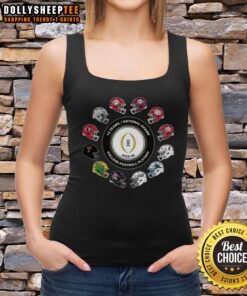 Awesome College Football Playoff 2025-2026 tank top featuring 12 teams and 1 national champ helmet design.