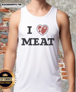 Funny tank top with 'Awesome I Love Meat' graphic, perfect for meat lovers and casual wear enthusiasts.