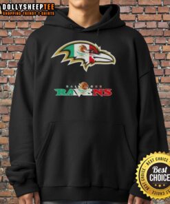 Good Baltimore Ravens football hoodie featuring a vibrant Mexican flag logo, perfect for fans celebrating culture and team spirit.