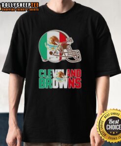 Good Cleveland Browns Football X Mexican Flag Logo T-Shirt featuring a vibrant design for fans of both cultures.
