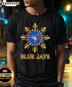 Awesome 2025 Toronto Blue Jays Baseball X Hispanic T-Shirt featuring vibrant colors and unique design for fans.