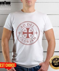Awesome Ad Dei Gloriam logo T-shirt featuring a stylish design, perfect for expressing faith and fashion.
