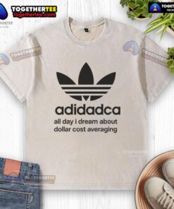 Awesome Adidadca All Day I Dream About Dollar Cost Averaging washed t-shirt in casual style, perfect for investment enthusiasts.