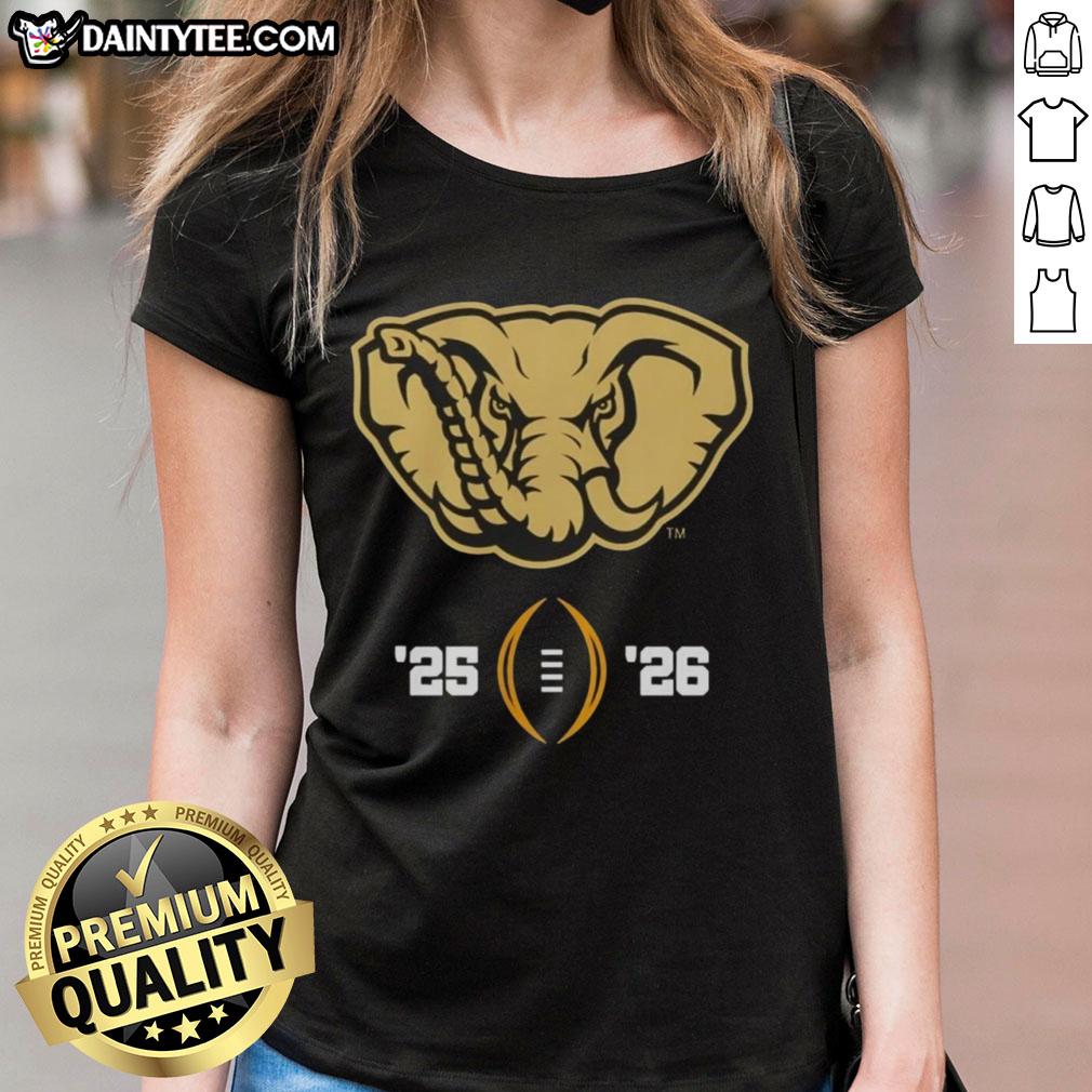 awesome-alabama-crimson-tide-ncaa-college-football-playoff-2025-2026-big-al-mascot-logo-ladies-tee Awesome Alabama Crimson Tide NCAA College Football Playoff 2025-2026 Big Al Mascot Logo on ladies tee shirt.