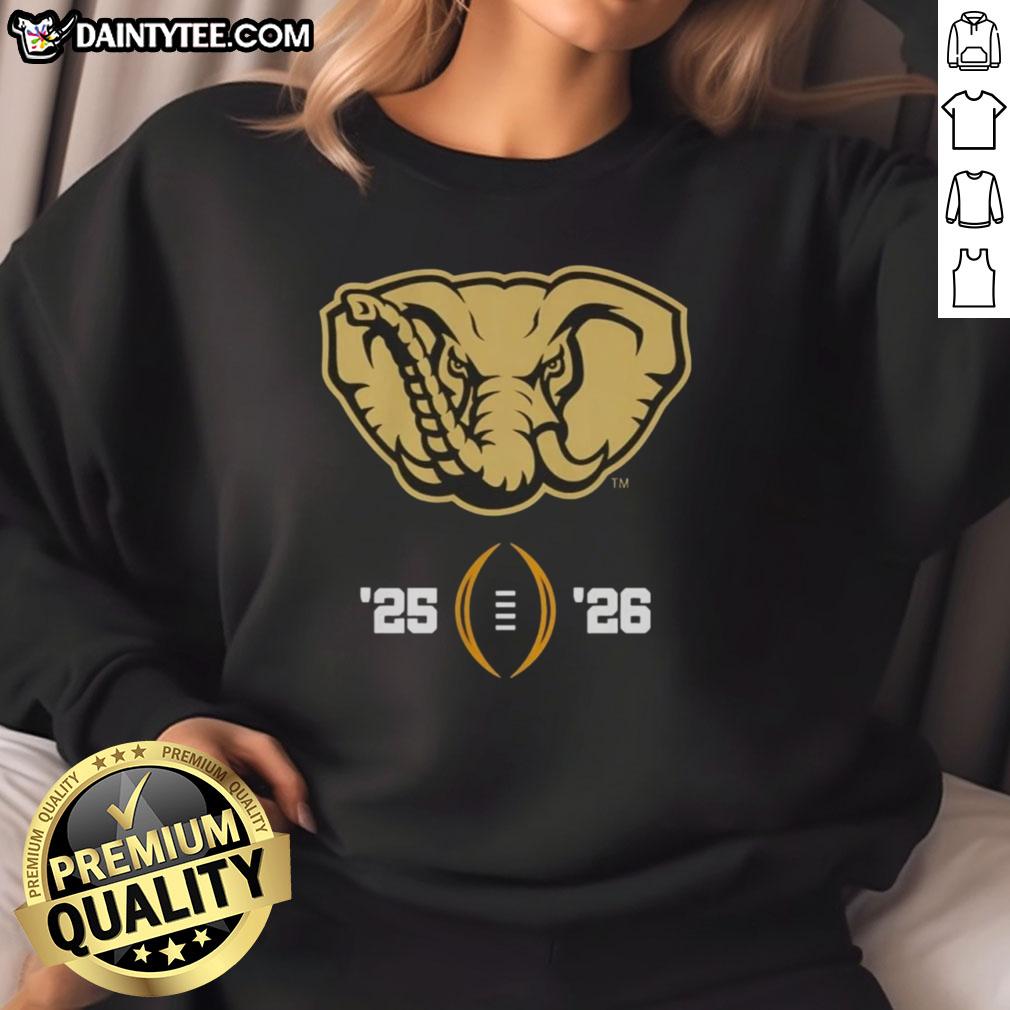 awesome-alabama-crimson-tide-ncaa-college-football-playoff-2025-2026-big-al-mascot-logo-sweatshirt Alt Text: Awesome Alabama Crimson Tide NCAA College Football Playoff 2025-2026 sweatshirt featuring Big Al mascot logo.