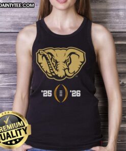 Awesome Alabama Crimson Tide NCAA college football playoff 2025-2026 Big Al mascot logo tank top for fans.