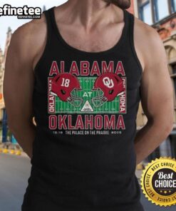 Alabama Crimson Tide vs Oklahoma Sooners NCAA CFP 2025 tank top featuring a helmet design, perfect for game day.