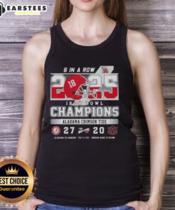 Awesome Alabama vs Auburn 6 in a Row Iron Bowl Champions tank top at Jordan Hare Stadium, showcasing team pride.